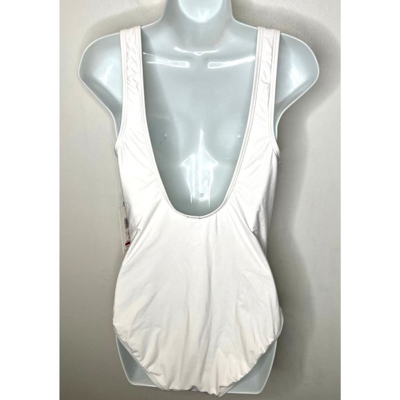 Calvin Klein $108 High Neck Tummy Control One Piece Swimsuit White Size 10 - Picture 6 of 6